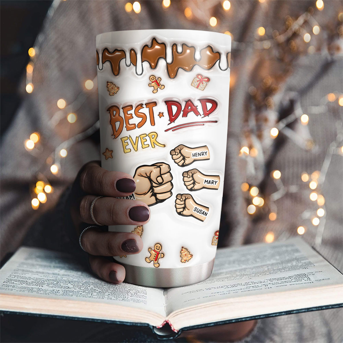 Best Dad Ever -  Personalized Custom 3D Inflated Effect Tumbler