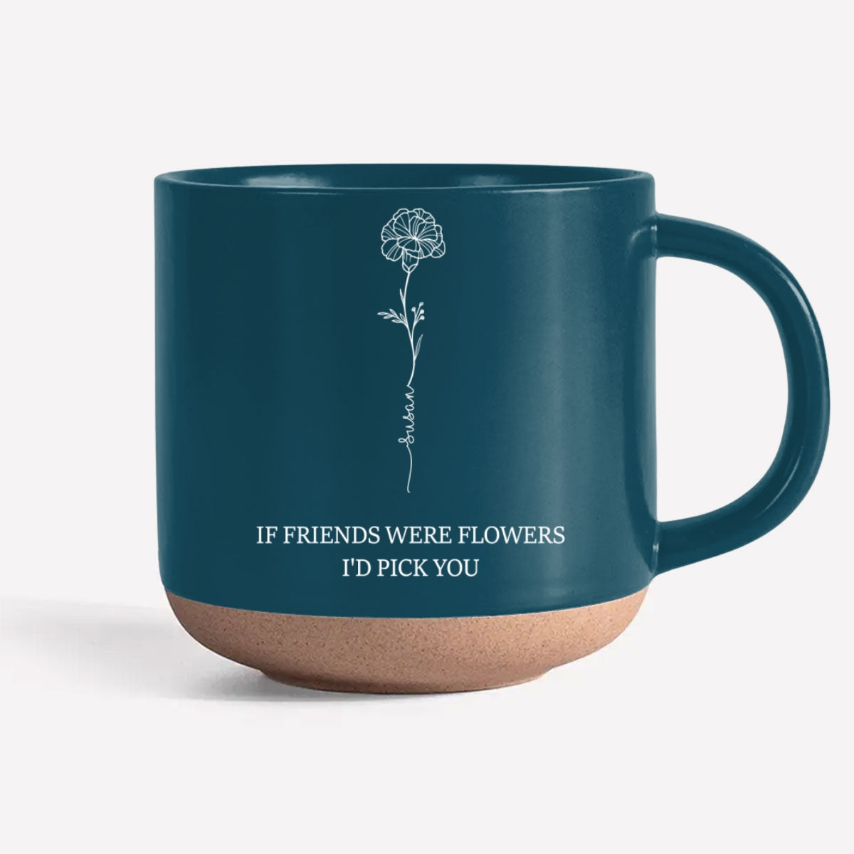 Flower Friends - Personalized Custom Engraved Pottery Mug