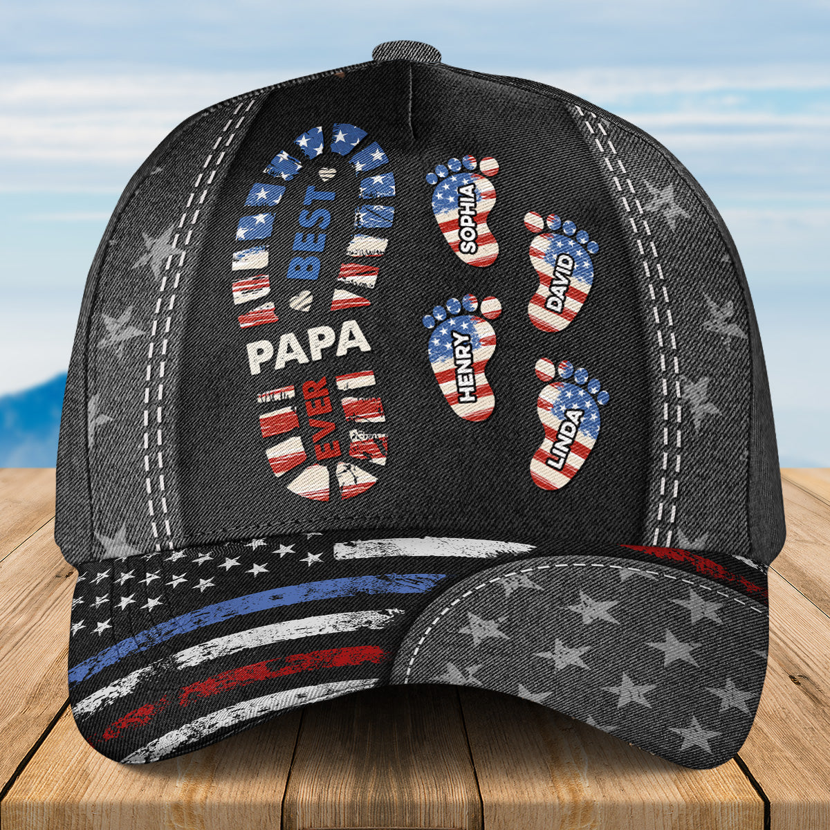 Best Papa Ever Version 2 - Personalized Custom Classic Cap