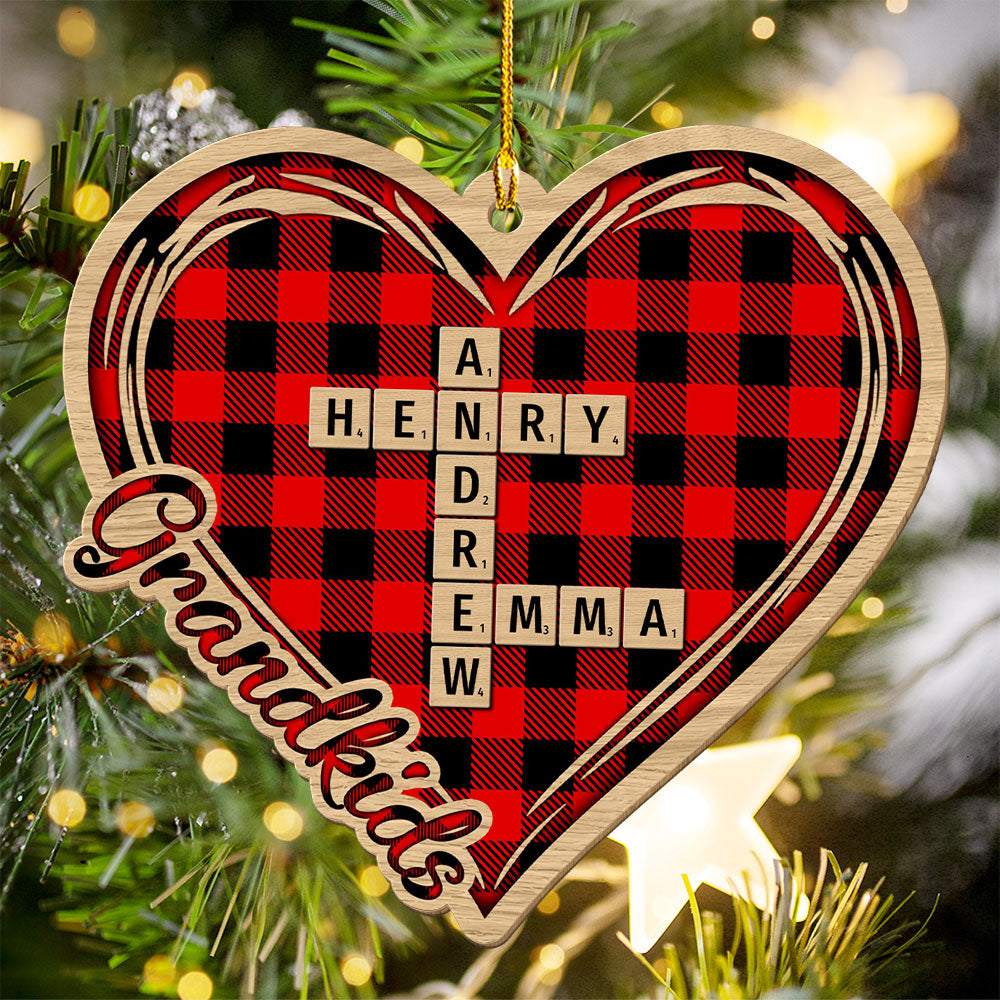 Grandparents Gave Us Love - Personalized Custom Wood Ornament