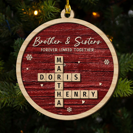 Family Ties That Never Break - Personalized Custom 2-Layered Wood Ornament