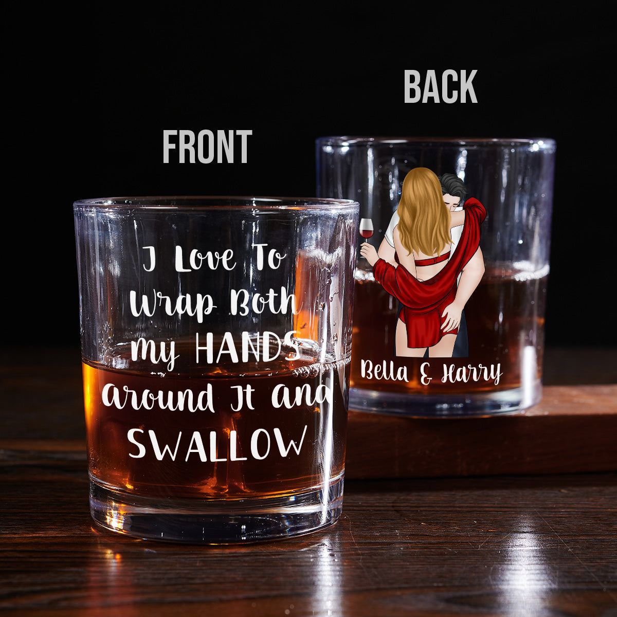 I Love To Wrap Both My Hands - Personalized Custom Whiskey Glass
