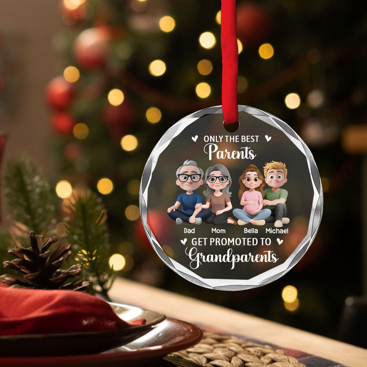 New Grandparents - Personalized Custom Glass Ornament