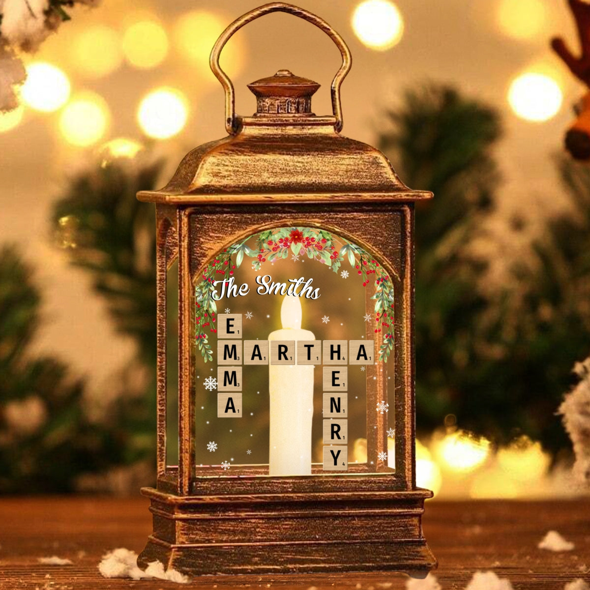 Family Crossword - Personalized Custom Christmas Wind Lamp