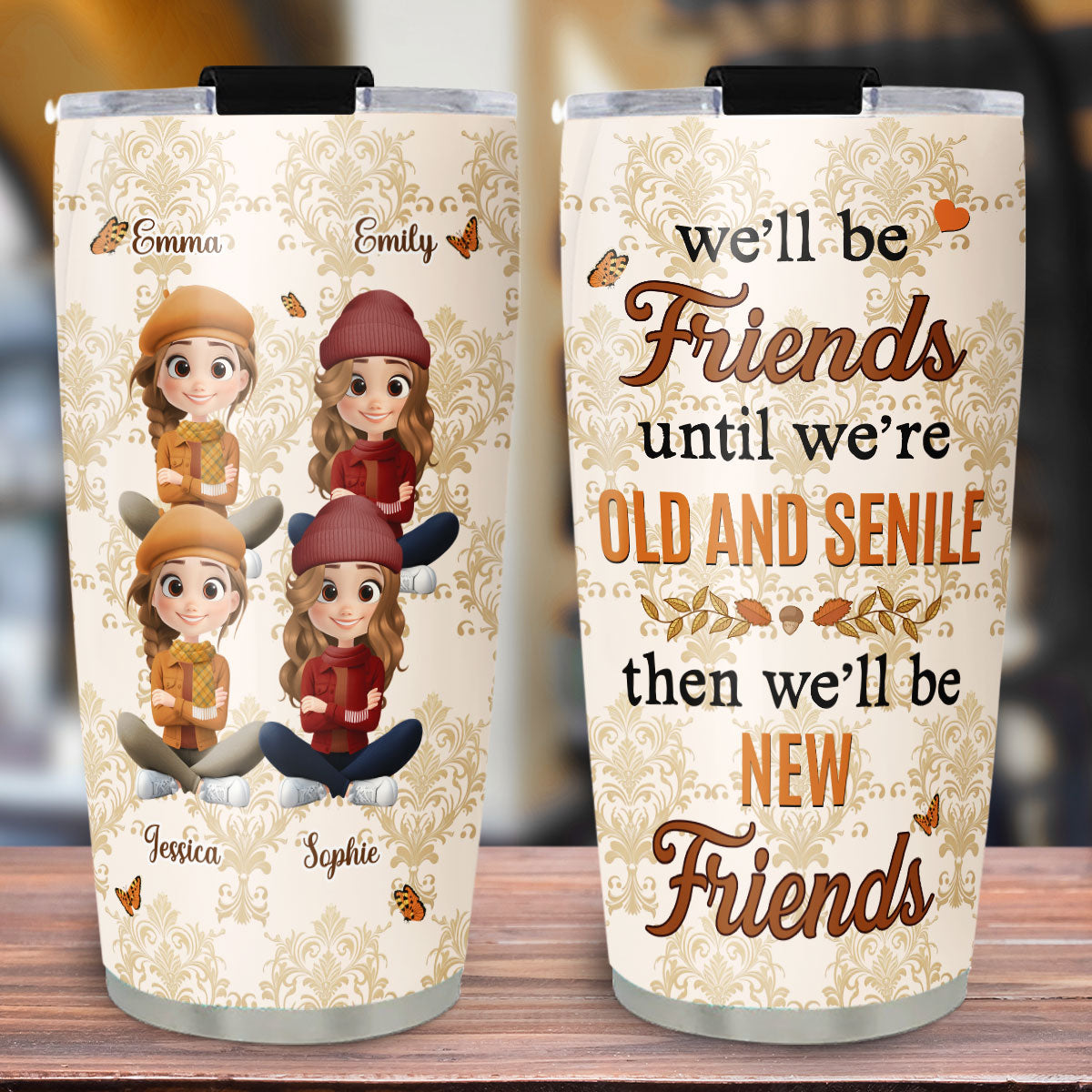Besties For Life - Personalized Custom Tumbler