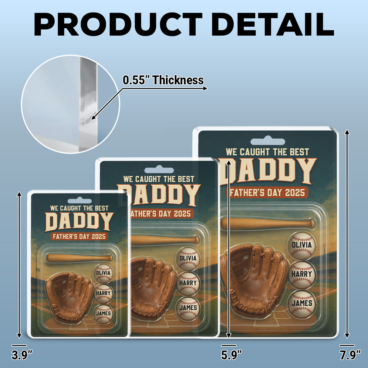 Baseball Daddy - Personalized Custom Acrylic Plaque