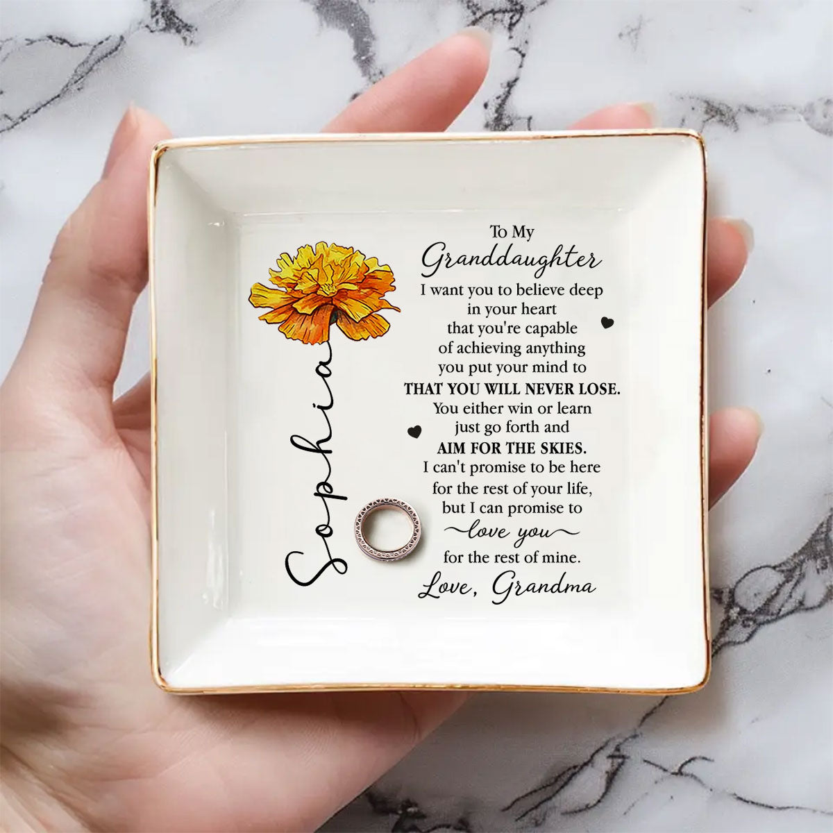I Love You My Granddaughter - Personalized Custom Jewelry Dish