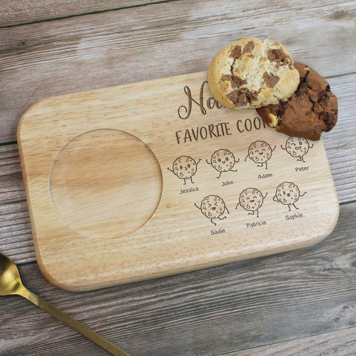 Grandma's Favorite Cookies - Personalized Custom Wooden Treat Board