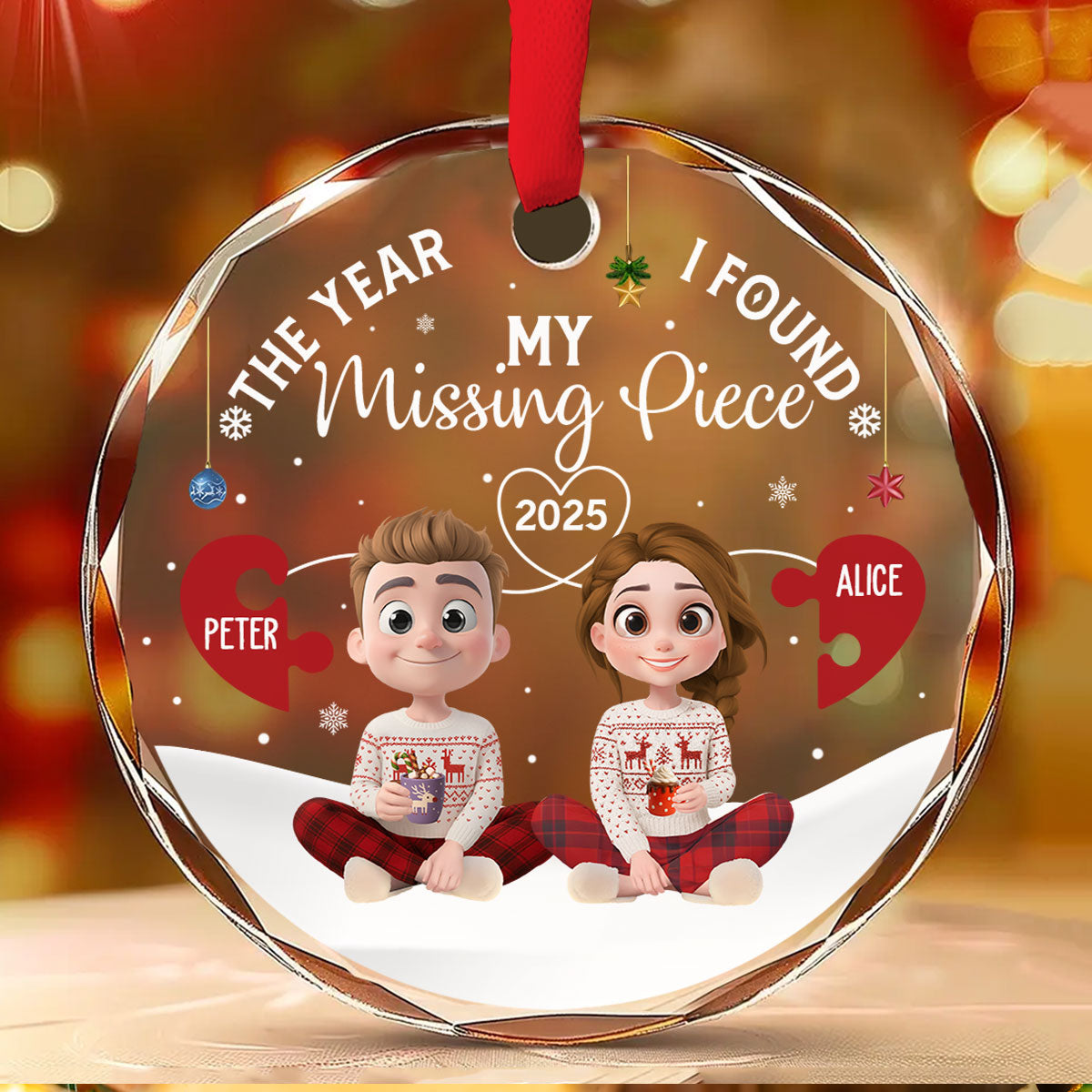 Missing Piece Was Found - Personalized Custom Glass Ornament
