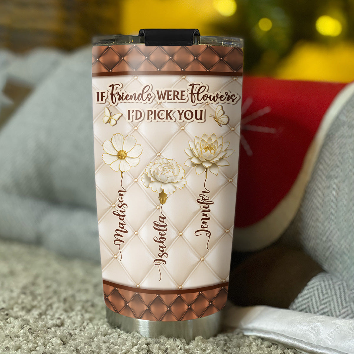 Besties Are Life Flowers - Personalized Custom Tumbler