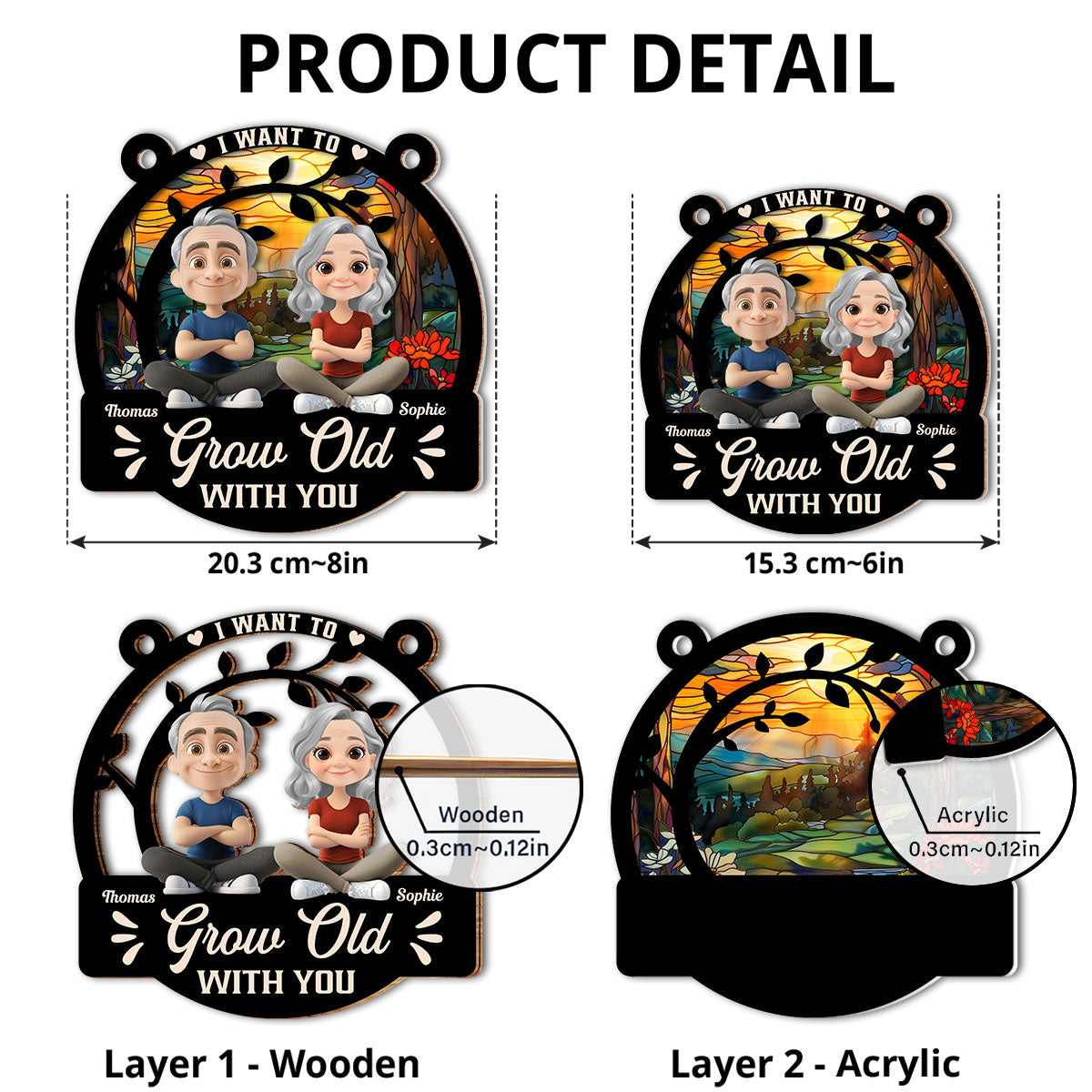 I Want To Grow Old With You - Personalized Custom Suncatcher