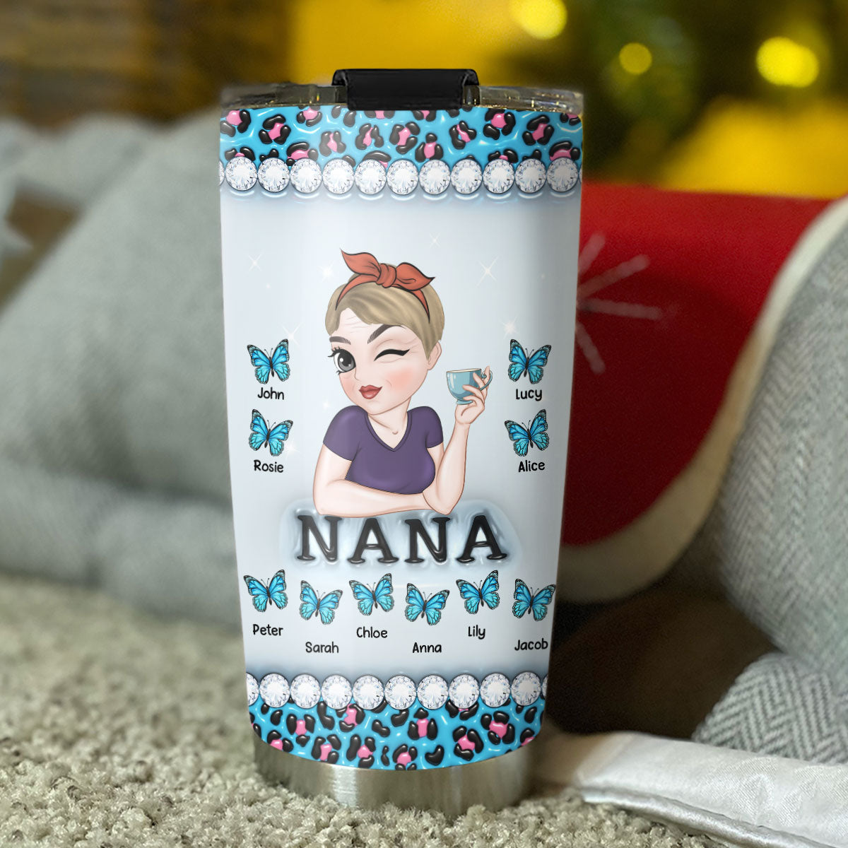 Grandma And Kids - Personalized Custom 3D Inflated Effect Tumbler