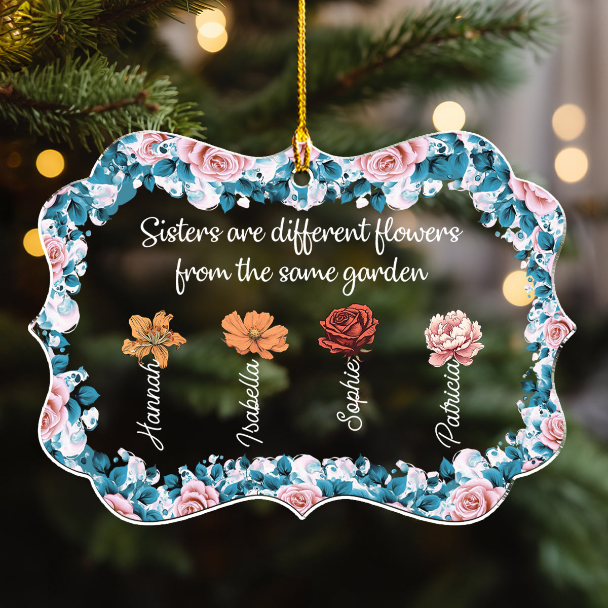 Different Flowers From The Same Garden - Personalized Custom Acrylic Ornament