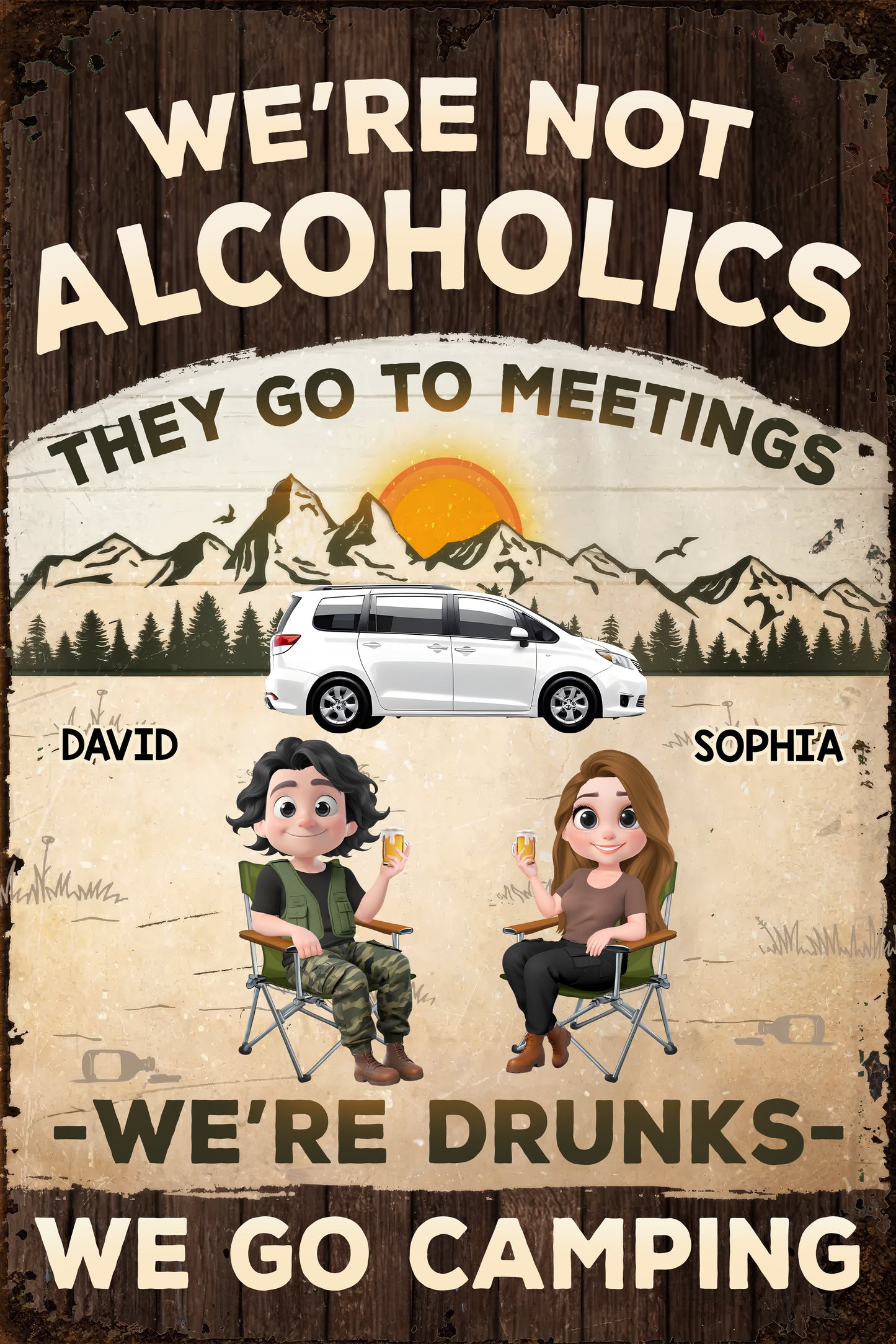 Not Alcoholics Just Outdoor Enthusiasts - Personalized Custom Metal Sign