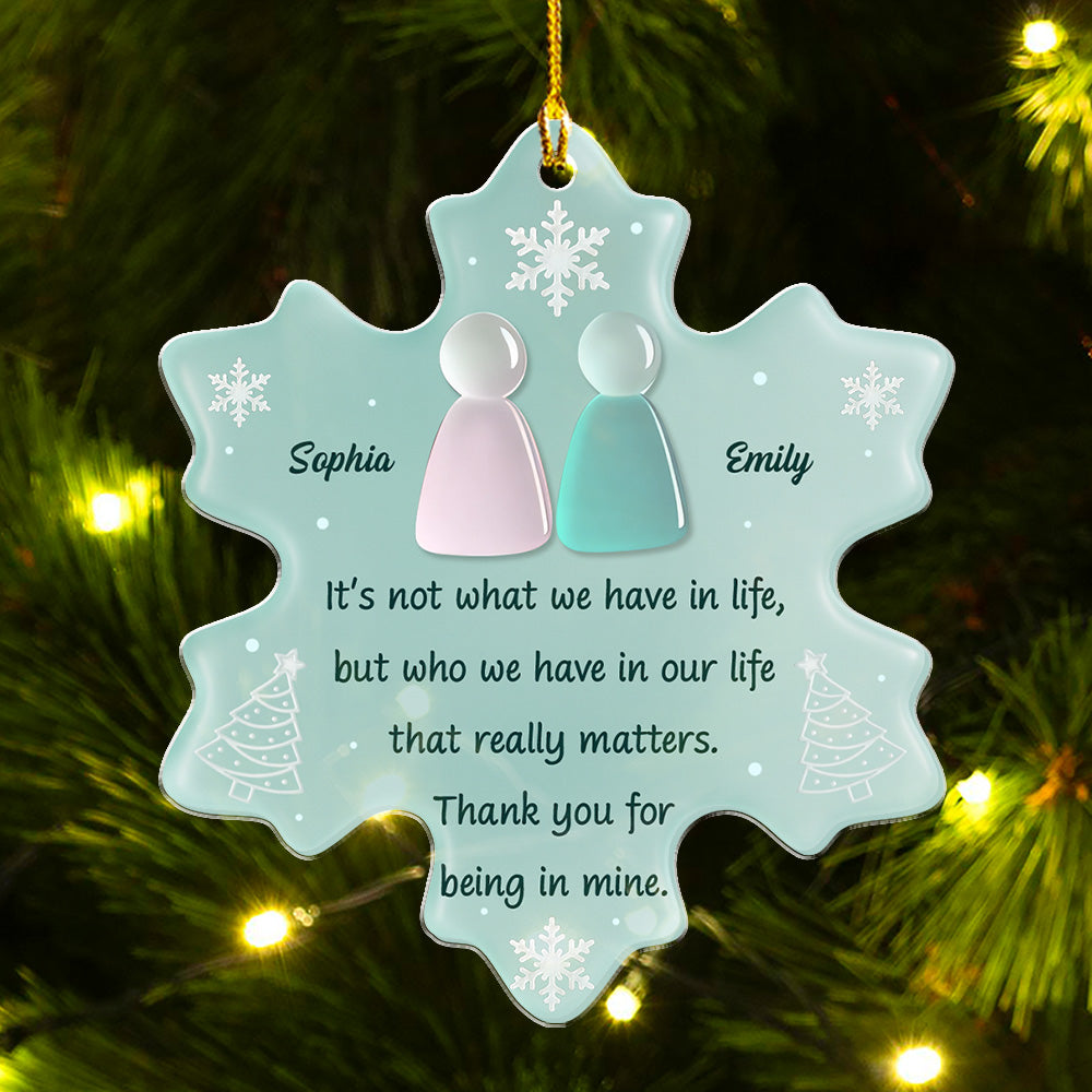 Thank You For Being In Mine Sea Glass - Personalized Custom Acrylic Ornament