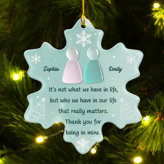 Thank You For Being In Mine Sea Glass - Personalized Custom Acrylic Ornament