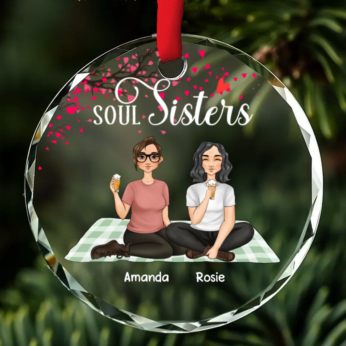 Besties Forever - Limited Version - Personalized Custom Glass Ornament