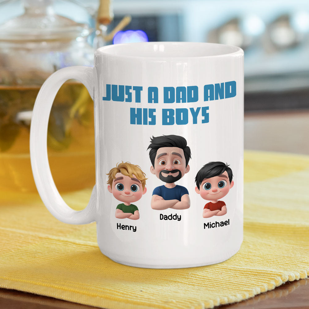 Daddy And His Children - Personalized Custom Coffee Mug