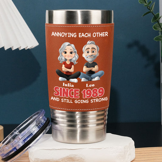 Together Forever - Personalized Custom Leather Tumbler