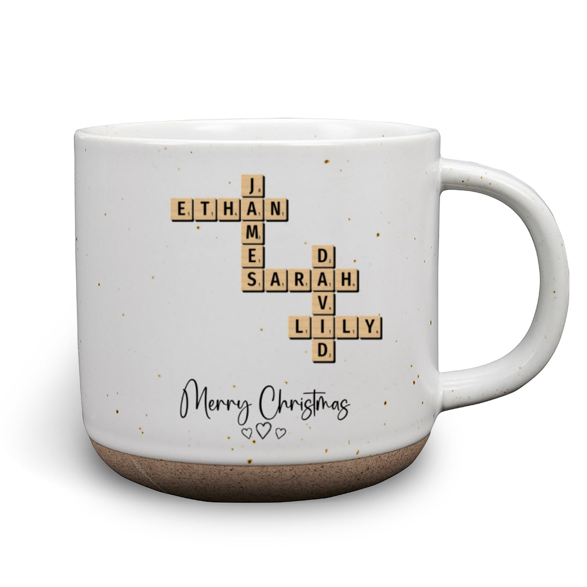 Crossword Art Merry Christmas - Personalized Custom Pottery Mug
