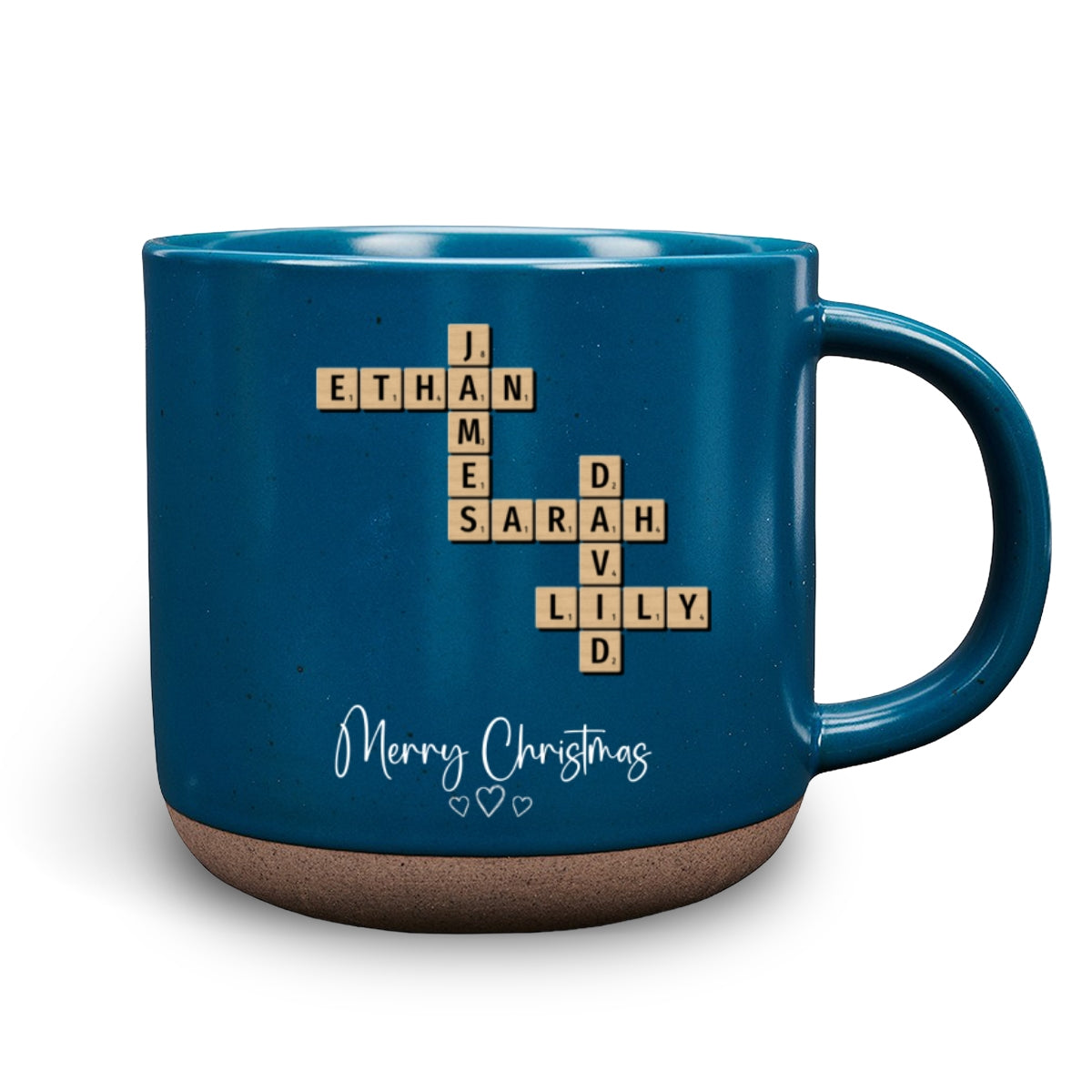 Crossword Art Merry Christmas - Personalized Custom Pottery Mug