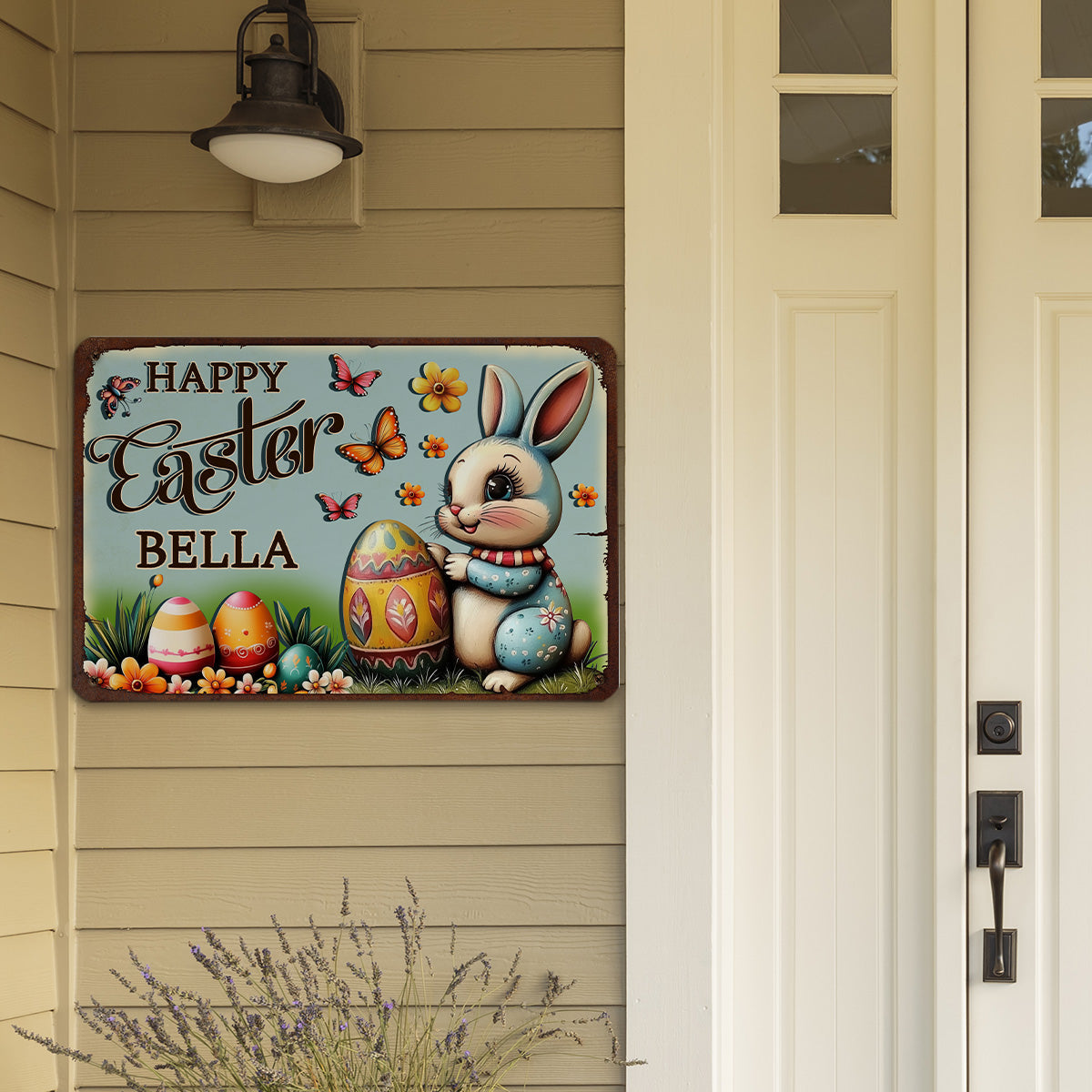 Bunny Festival Fun - Personalized Custom 3D Inflated Effect Metal Sign