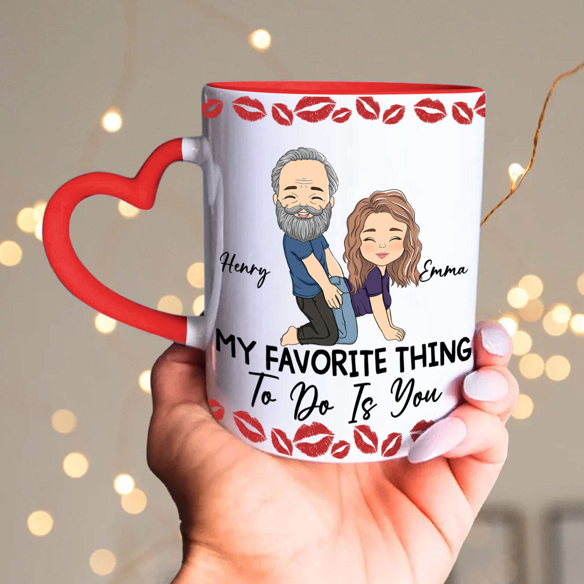 Favorite Cardio - Personalized Custom Heart Handle Mug