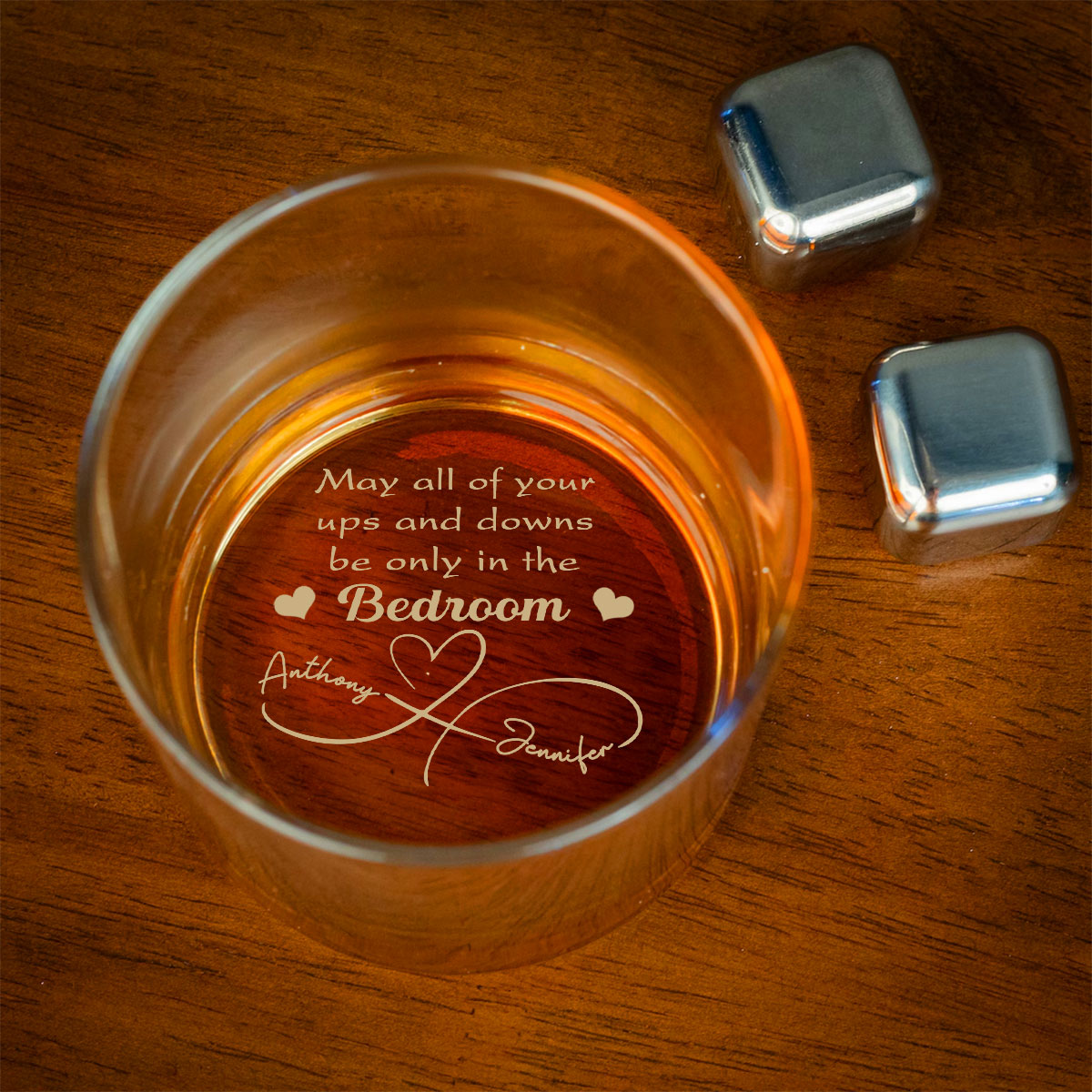 May Your Ups And Downs - Personalized Custom Engraved Whiskey Glass