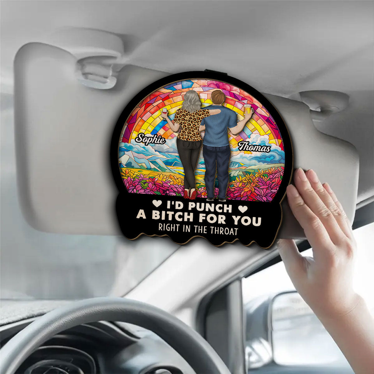 A Punch for Best Friends - Personalized Custom Car Visor Clip