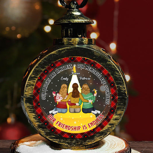 Our Friendship Is Endless - Personalized Custom Christmas Lantern