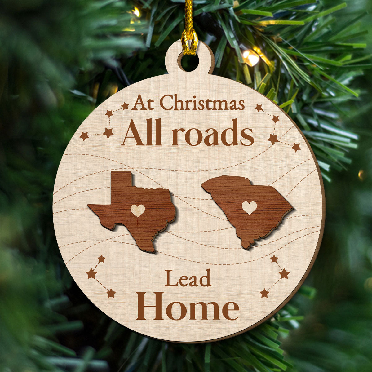 Our Home - Personalized Custom Freeshape 2-Layered Wood Ornament