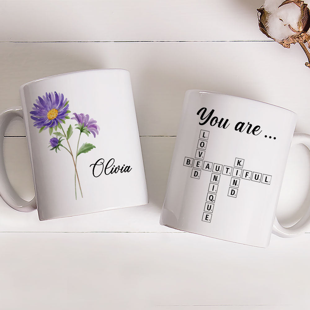 You Are Amazing Scrabble Affirmation - Personalized Custom Coffee Mug
