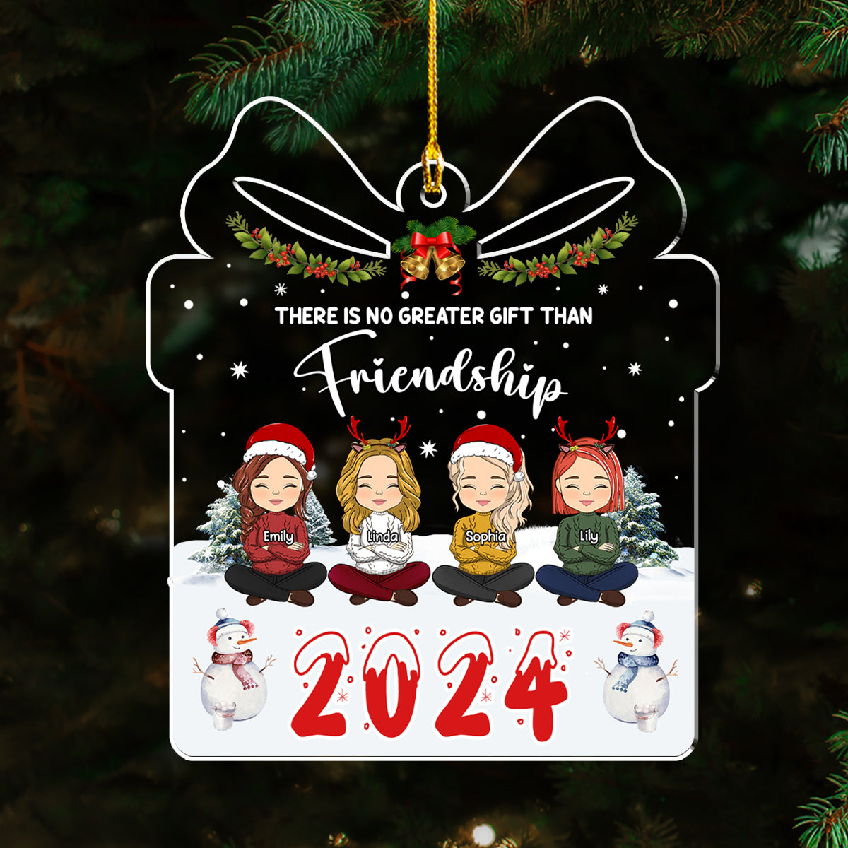 There Is No Greater Gift Than Friendship - Personalized Custom Acrylic Ornament