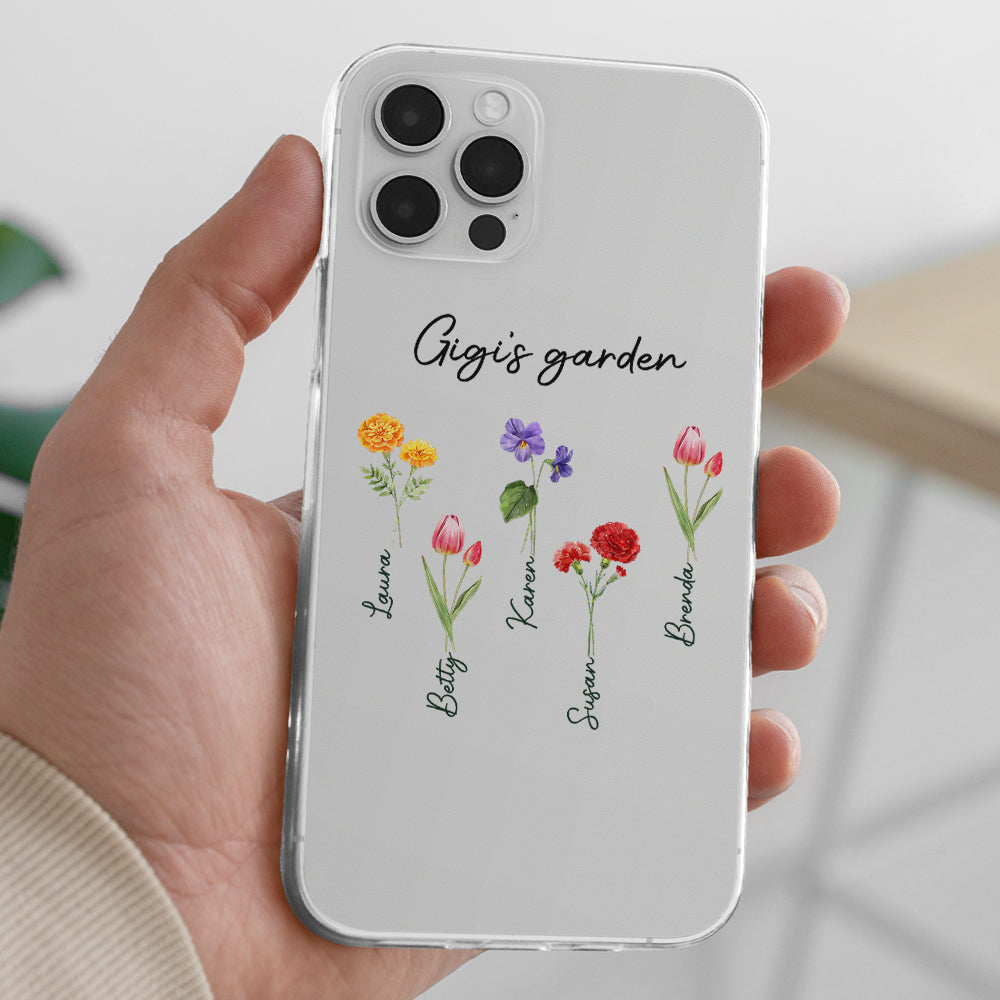 Garden Of Grandma With Birth Month Flowers - Personalized Custom Phone Case