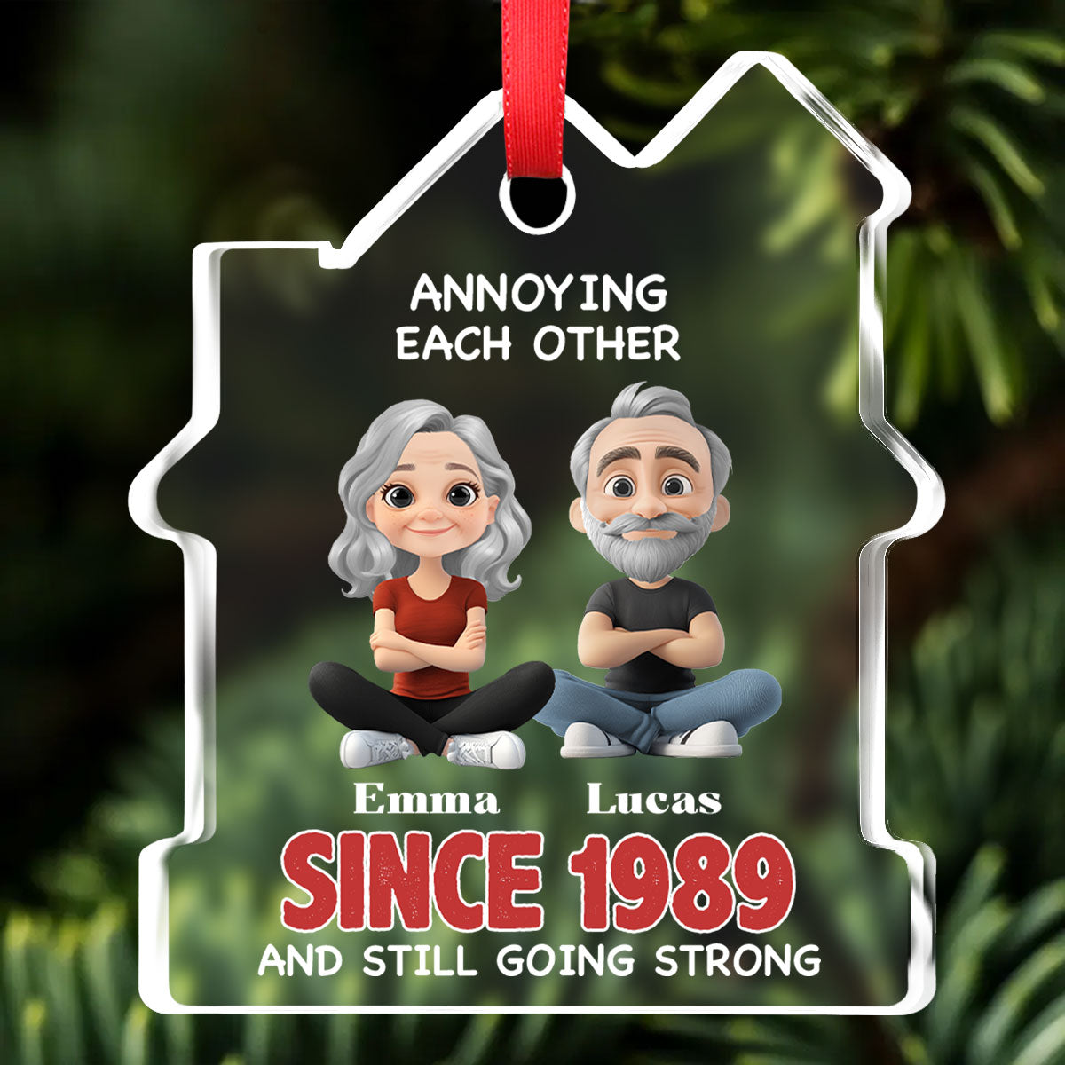 Together Forever - Personalized Custom House Shaped Glass Ornament