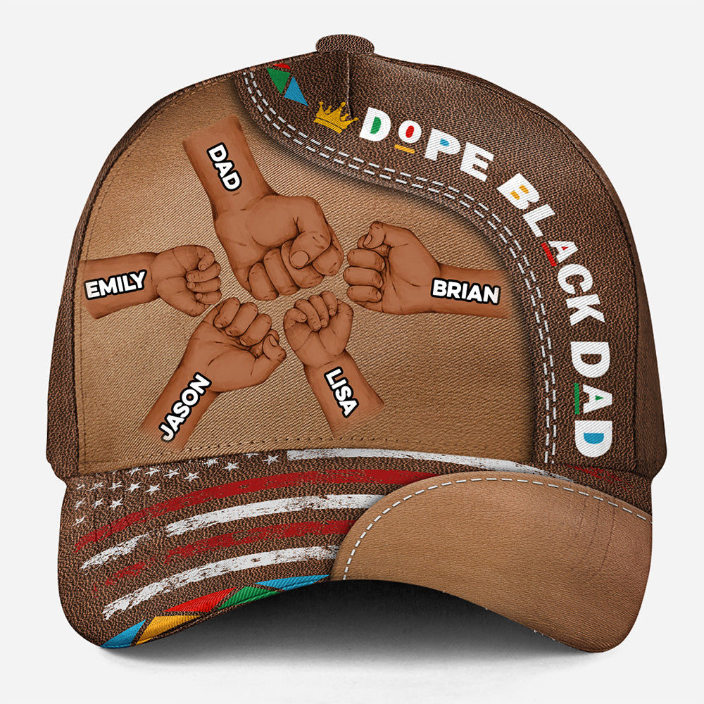 Dope Black Dad - Personalized Custom Classic Cap