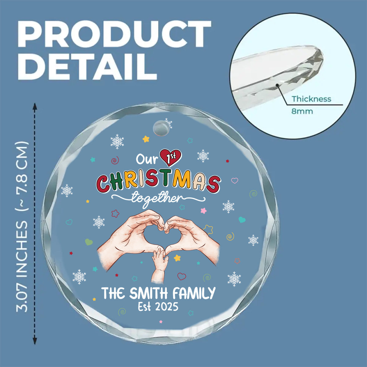 Our First Season - Personalized Custom Glass Ornament
