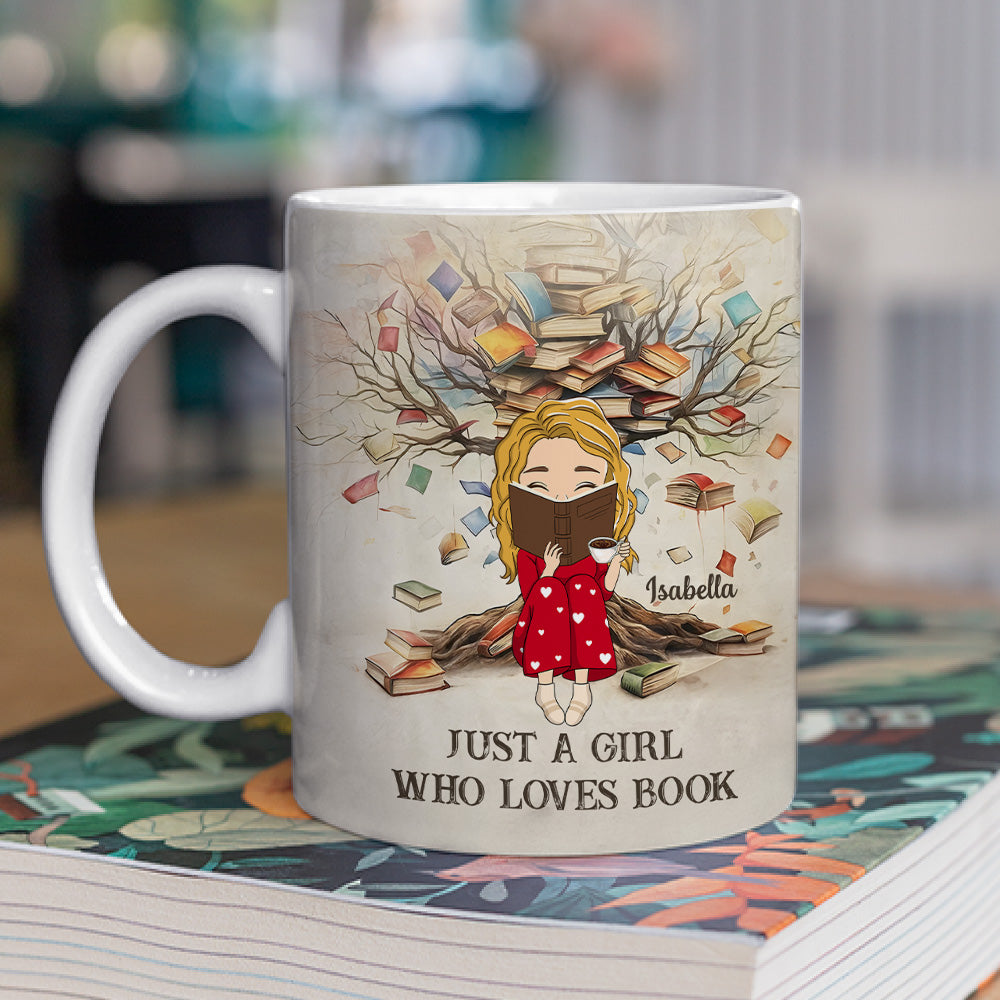 Just A Girl Who Loves Book - Personalized Custom Coffee Mug