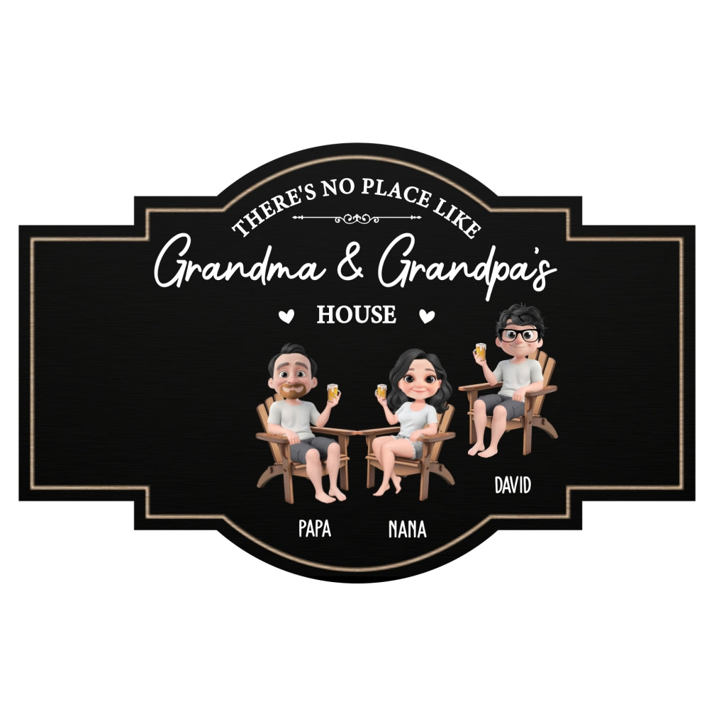 No Place Like Grandma House - Personalized Custom Wood Sign
