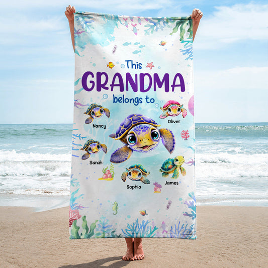 I Love Being Nana - Personalized Custom Beach Towel
