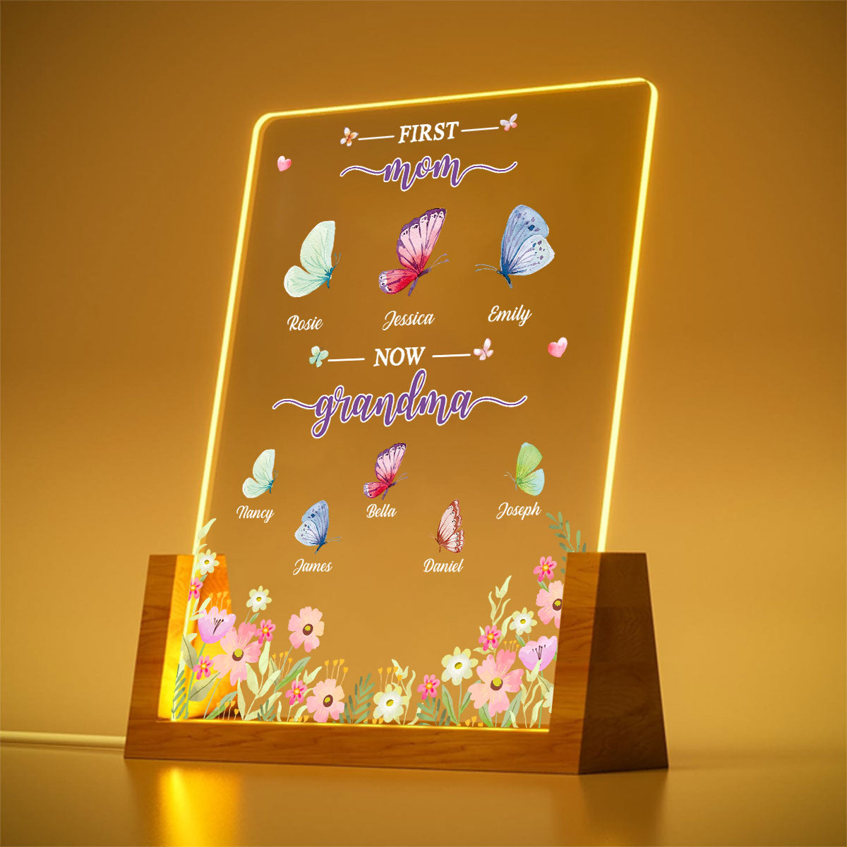 Butterfly Of Nana - Personalized Custom Plaque With Walnut Base