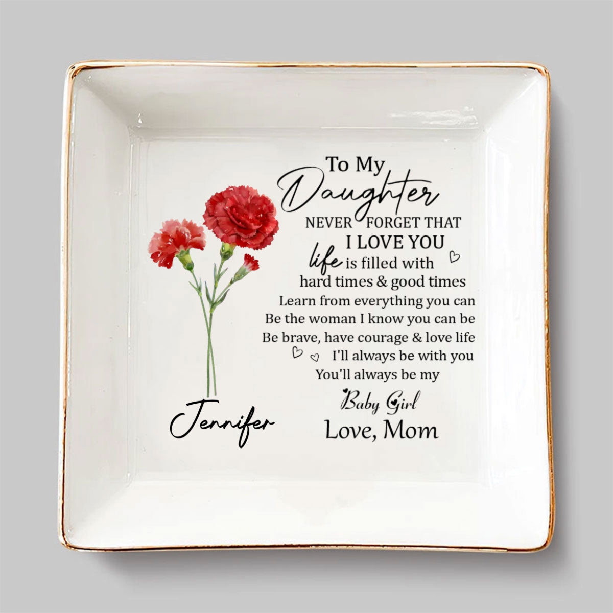 Never Forget - Personalized Custom Jewelry Dish