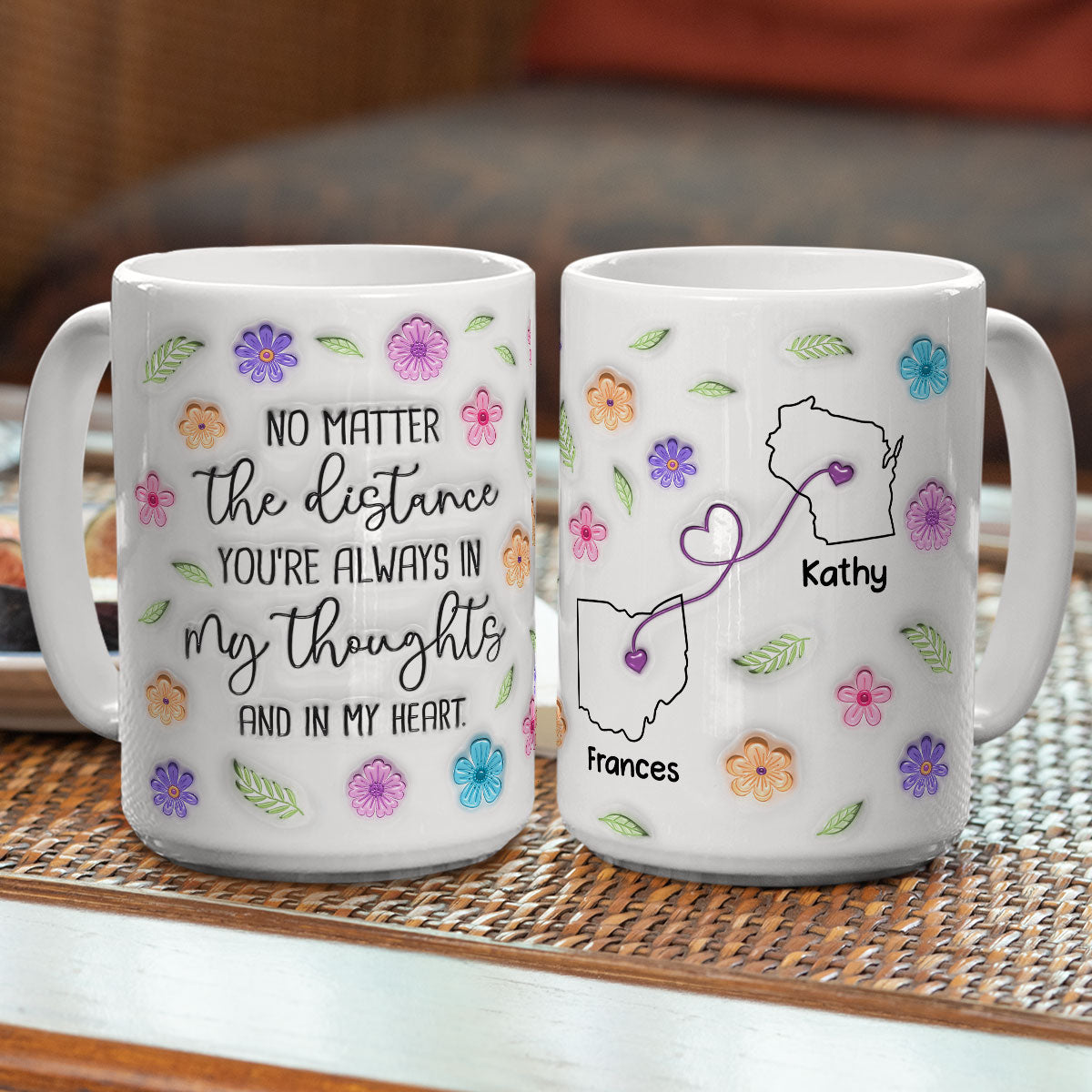 Together In Spirit And Heart - Personalized Custom 3D Inflated Effect Mug