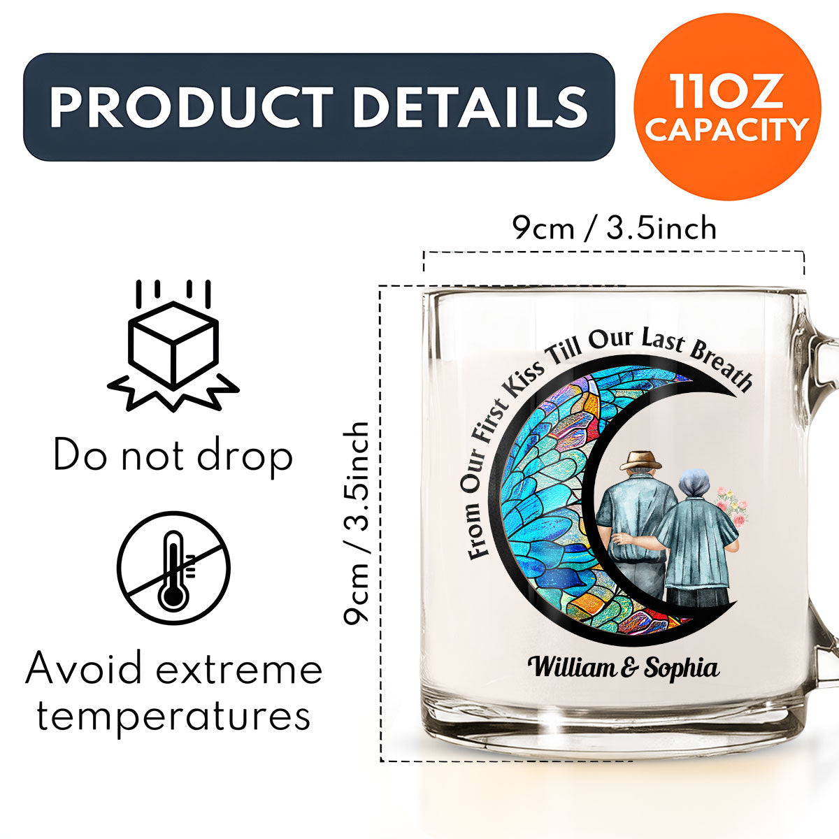 From Our First Kiss - Personalized Custom Glass Mug