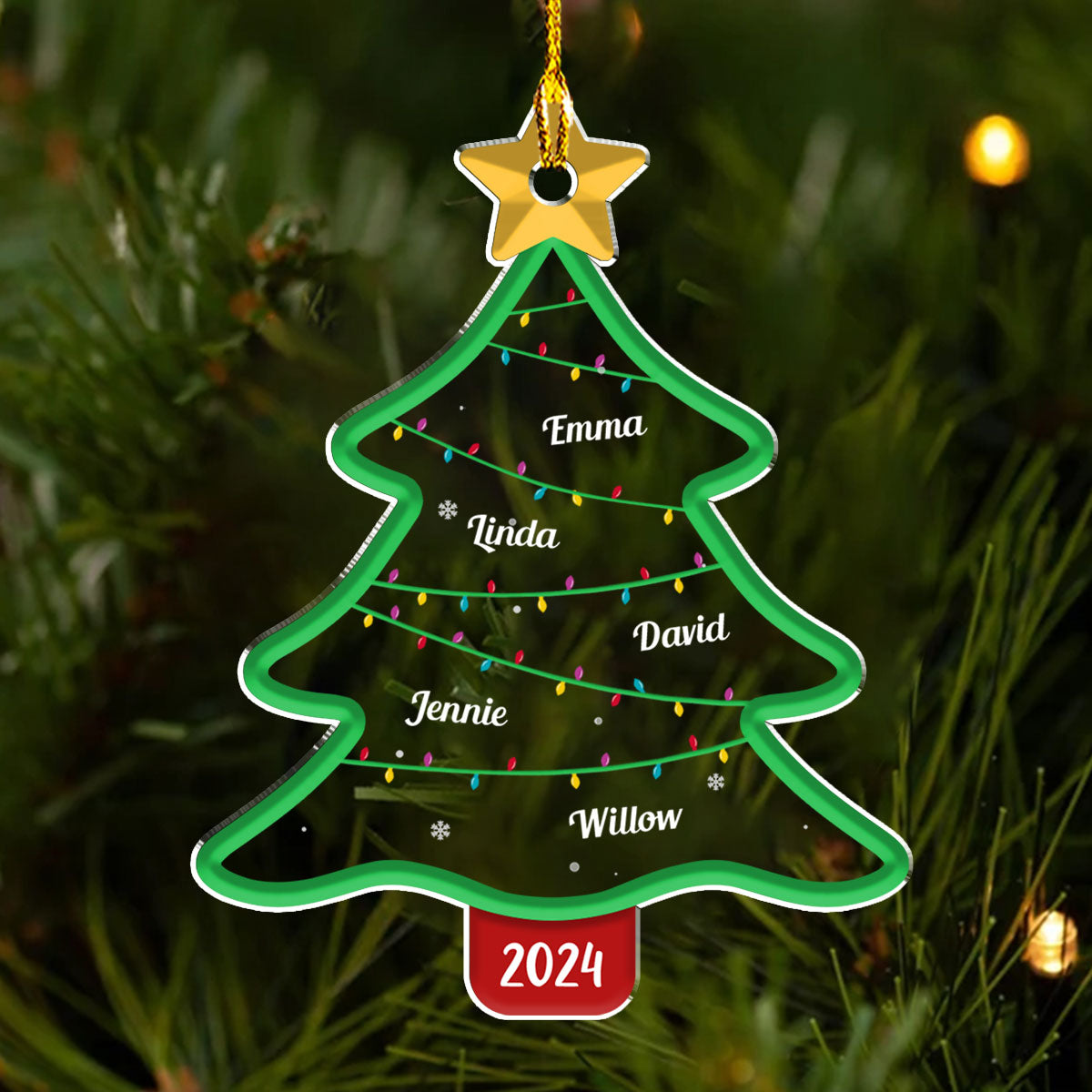 Family Christmas Tree - Personalized Custom Acrylic Ornament