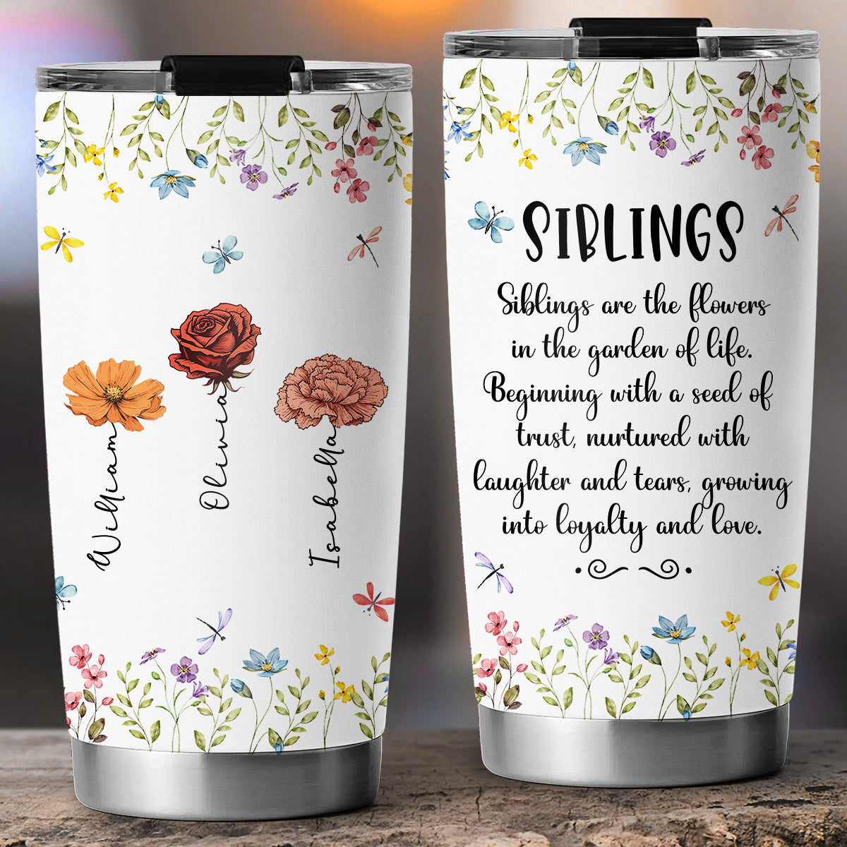 Friends Are The Flowers In The Garden Of Life - Personalized Custom Tumbler