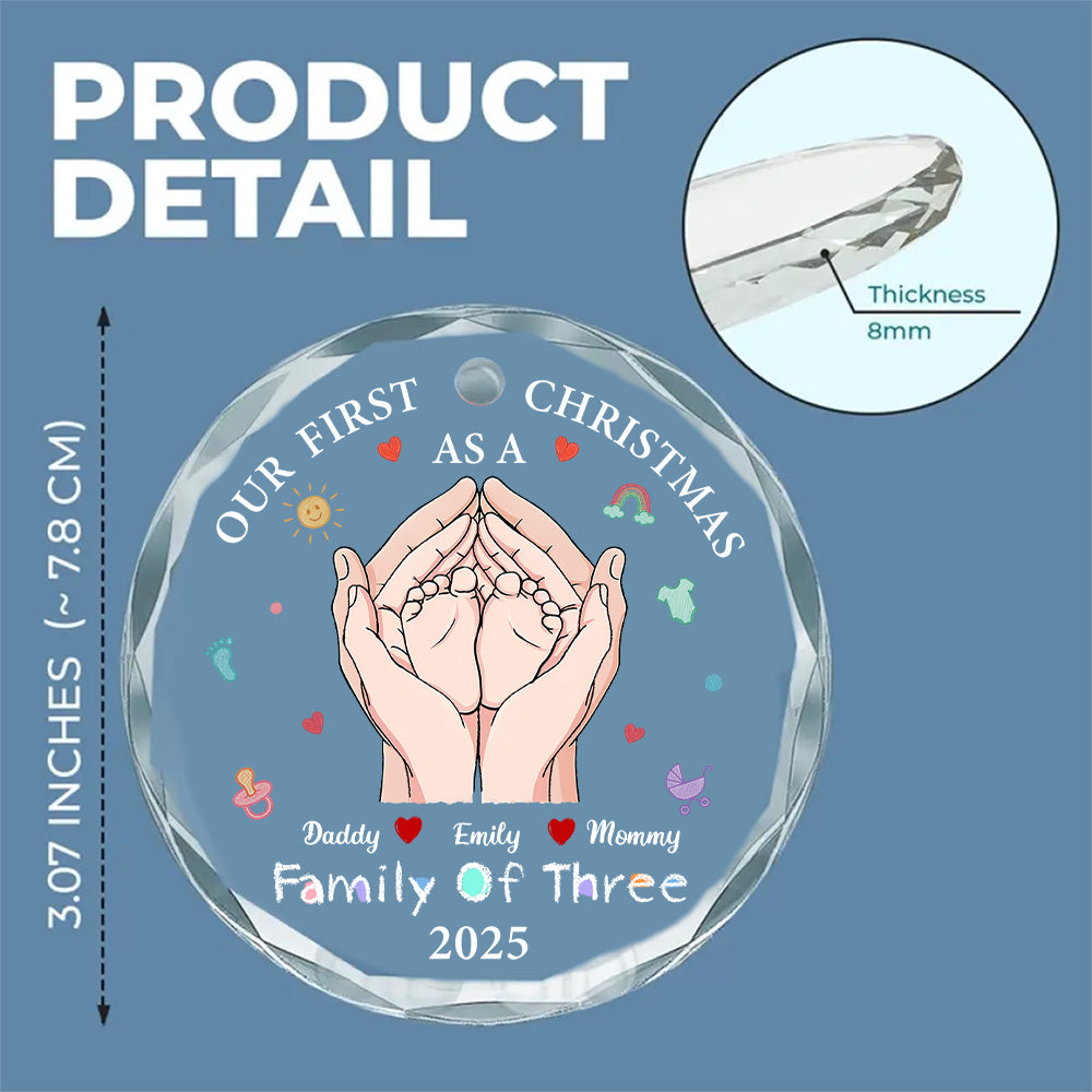 Our 1st Xmas Together - Personalized Custom Glass Ornament