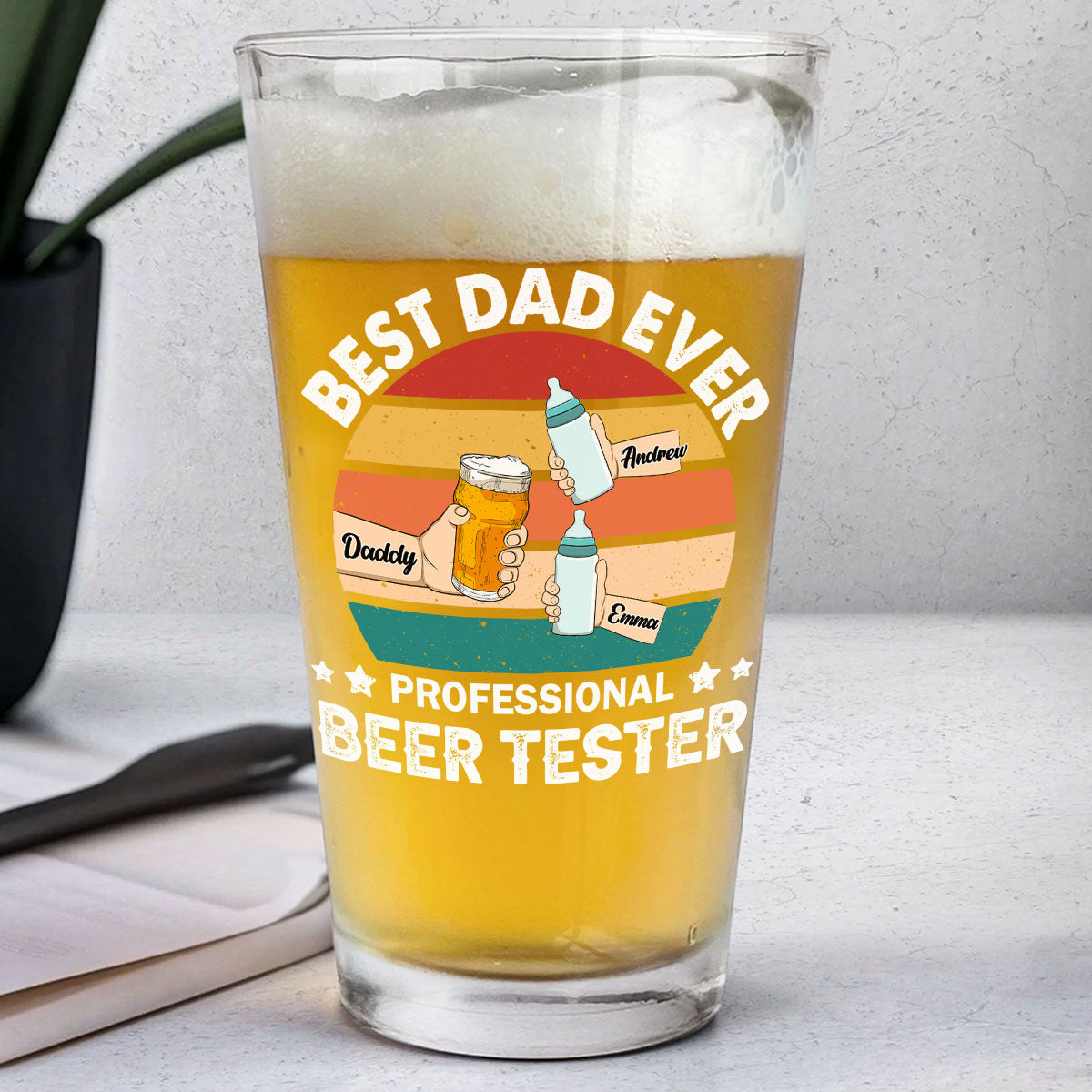 Best Dad Ever - Personalized Custom Beer Glass