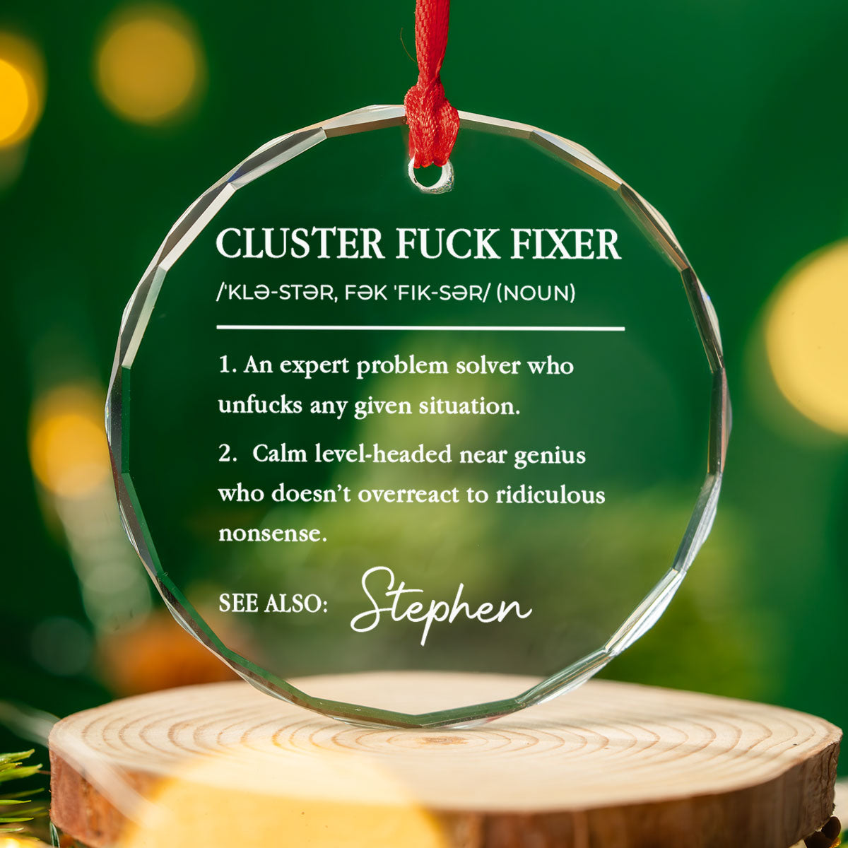 Cluster Fixer - Personalized Custom Glass Ornament
