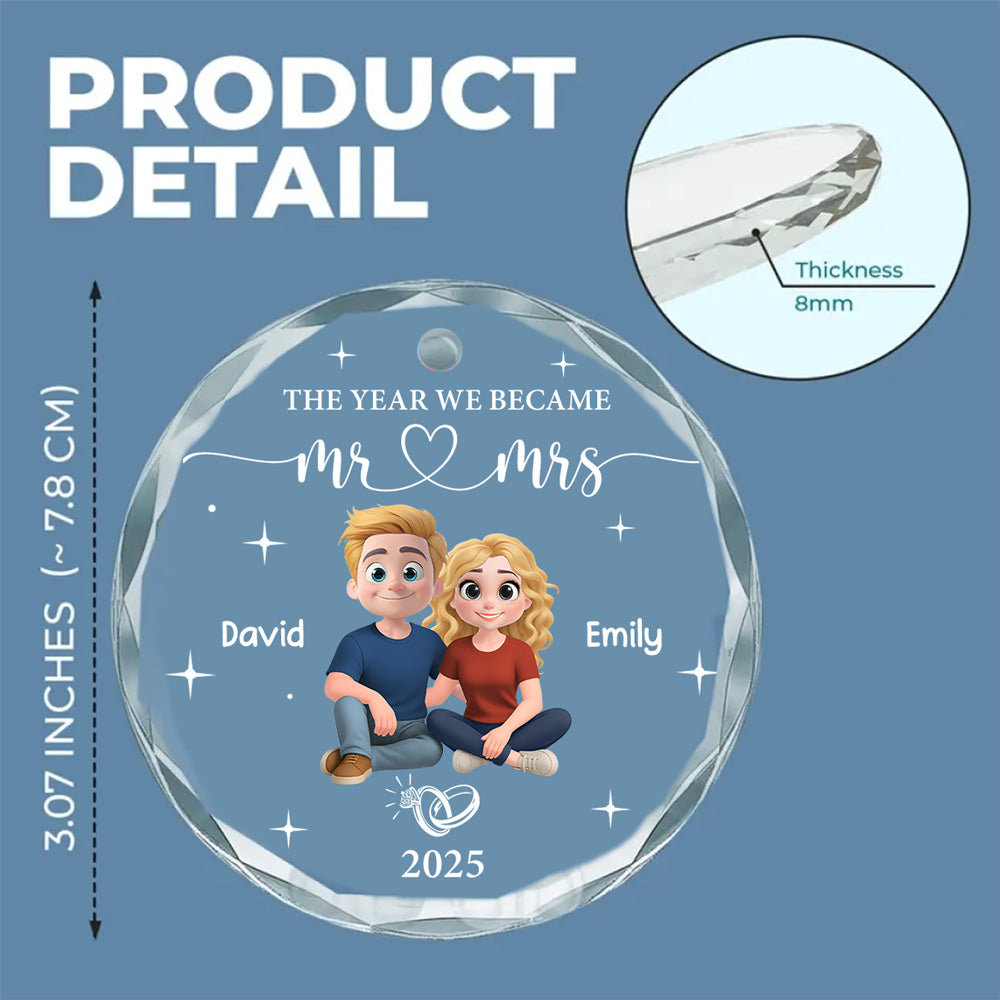 Happily Ever After Begins - Personalized Custom Glass Ornament